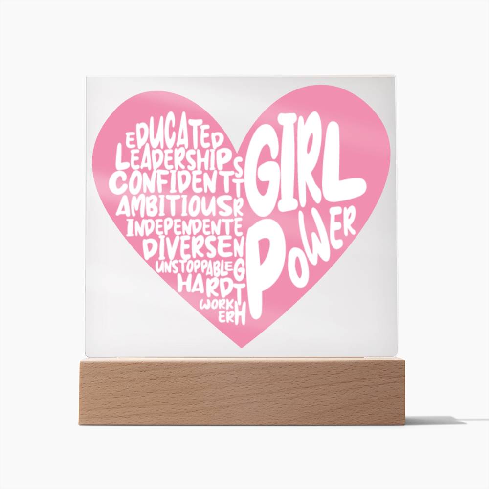 Girl Power Led Plaque