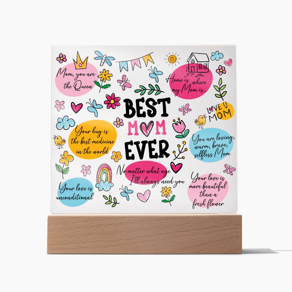 Best Mom Ever Acrylic Plaque, Mothers Day Gift, Gift for her, Affirmations Motivation, Inspirational
