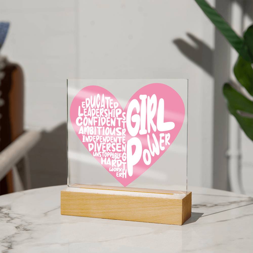 Girl Power Led Plaque