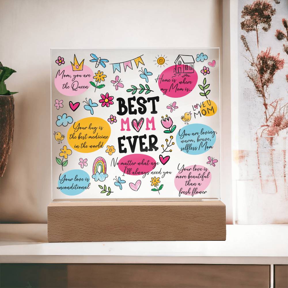 Best Mom Ever Acrylic Plaque, Mothers Day Gift, Gift for her, Affirmations Motivation, Inspirational
