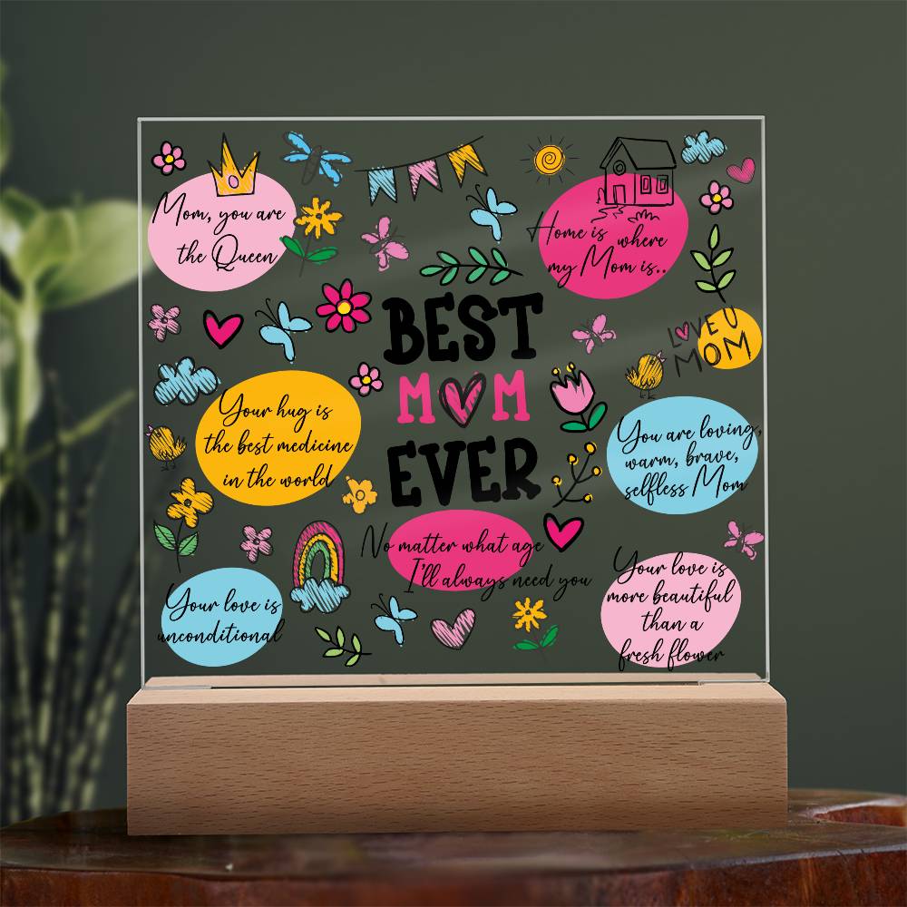 Best Mom Ever Acrylic Plaque, Mothers Day Gift, Gift for her, Affirmations Motivation, Inspirational