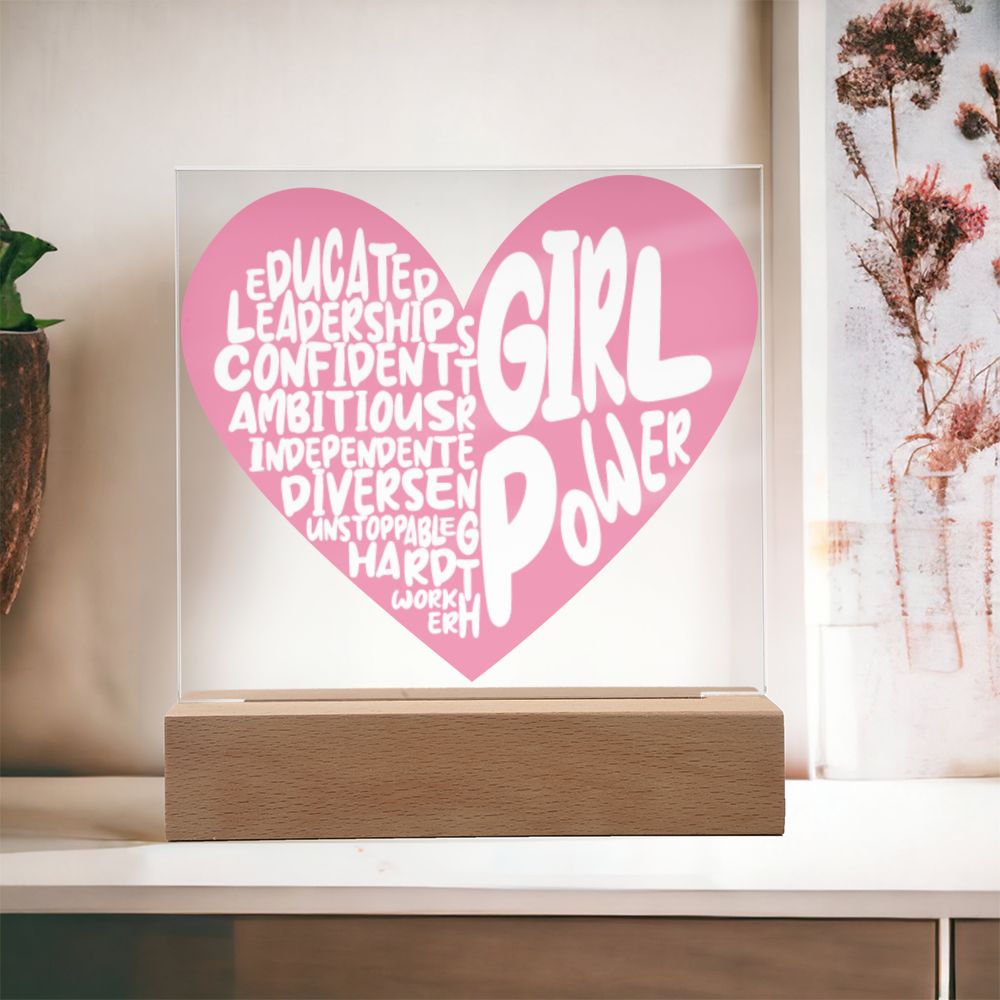 Girl Power Led Plaque