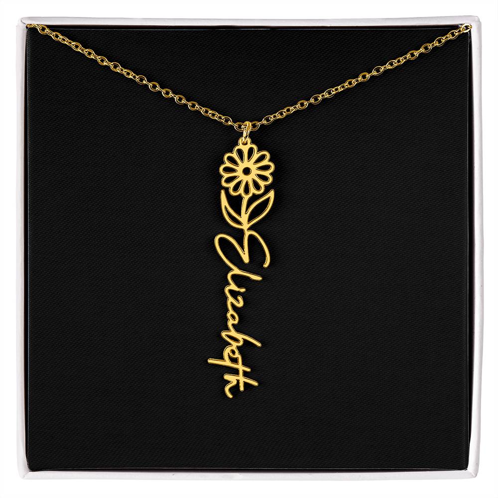 Flower Name Necklace