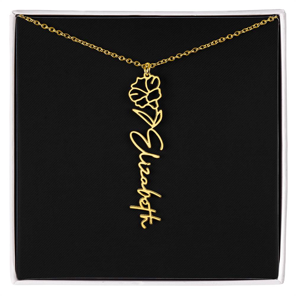 Flower Name Necklace
