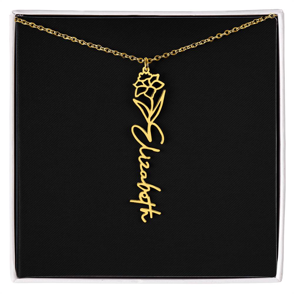 Flower Name Necklace
