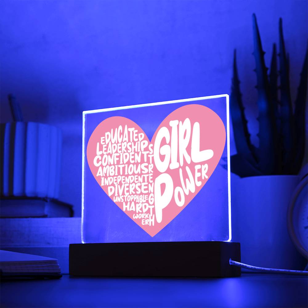 Girl Power Led Plaque
