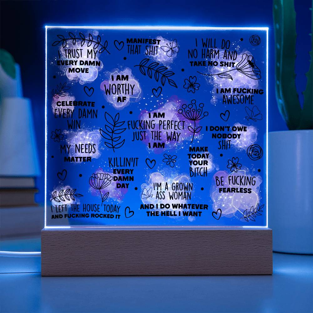 Swear Affirmations Acrylic Plaque VULGAR Daily Reminders, Gift for her, Affirmations Motivation, Inspirational