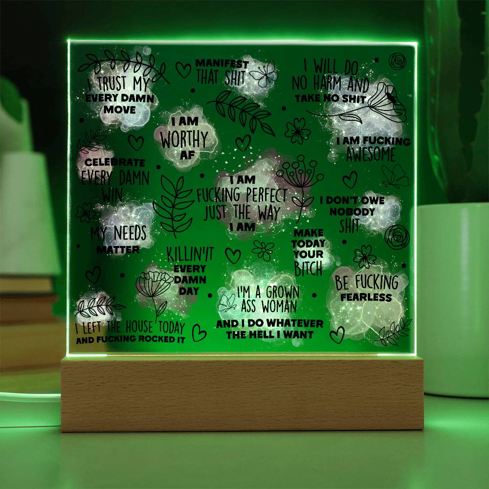 Swear Affirmations Acrylic Plaque VULGAR Daily Reminders, Gift for her, Affirmations Motivation, Inspirational