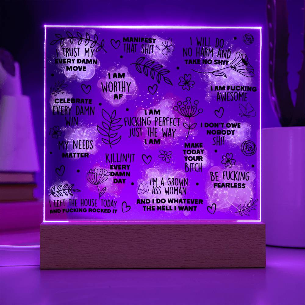 Swear Affirmations Acrylic Plaque VULGAR Daily Reminders, Gift for her, Affirmations Motivation, Inspirational