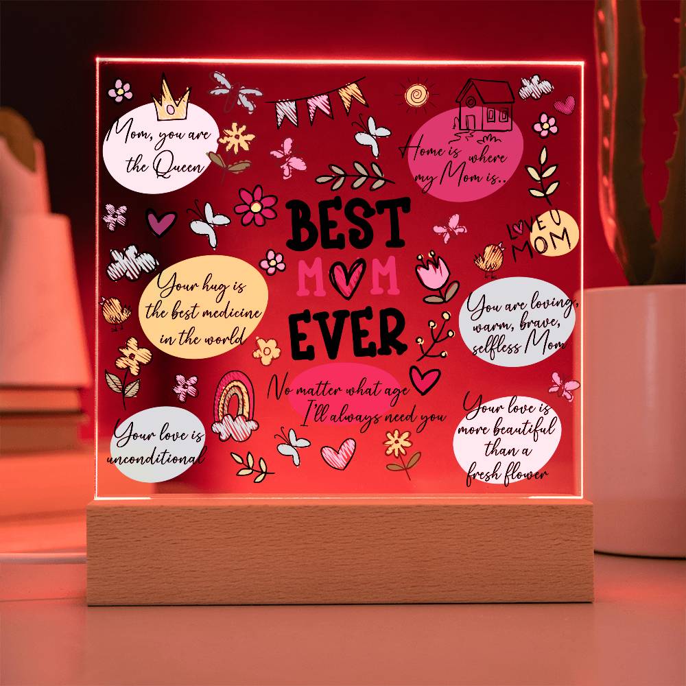 Best Mom Ever Acrylic Plaque, Mothers Day Gift, Gift for her, Affirmations Motivation, Inspirational