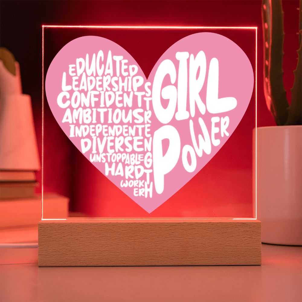 Girl Power Led Plaque
