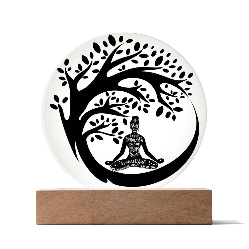 Yoga Girl LED Lighted Plaque