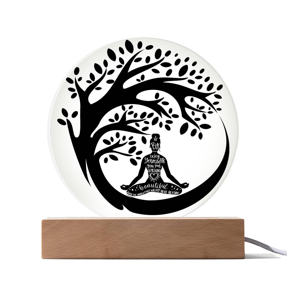 Yoga Girl LED Lighted Plaque