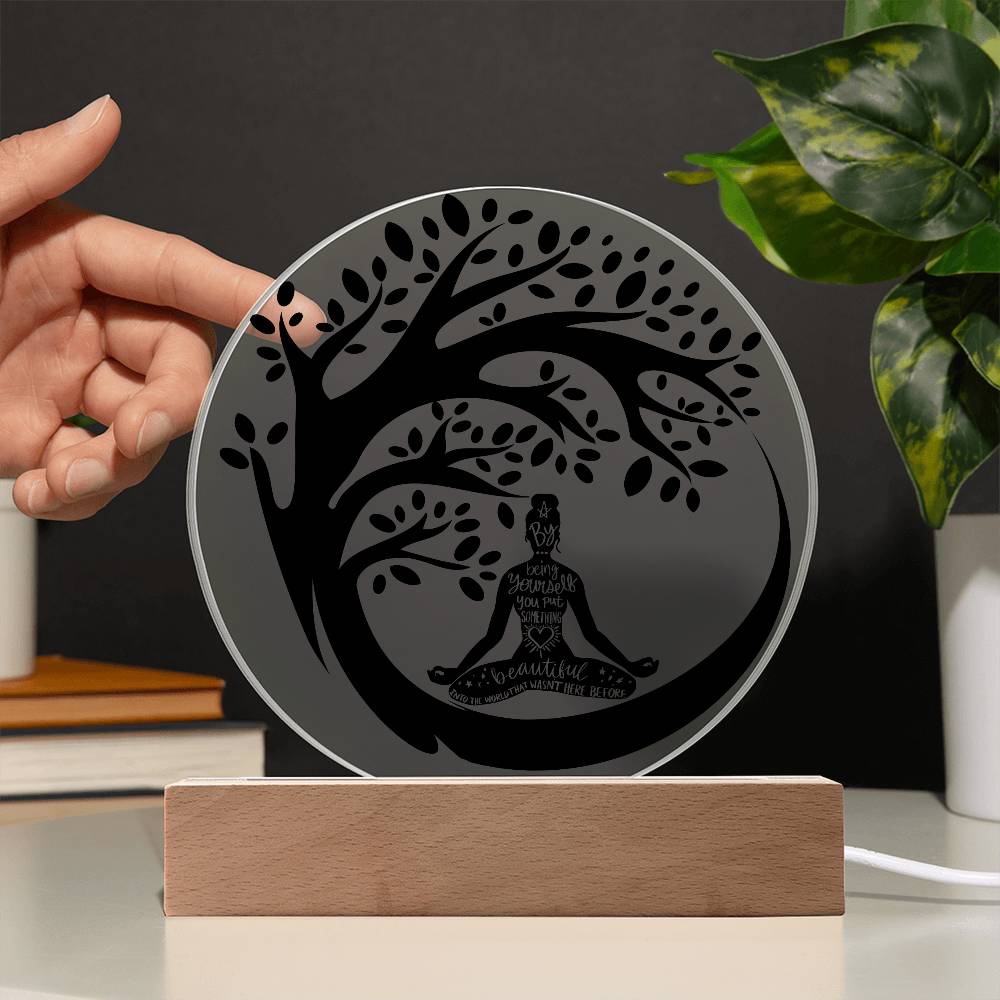Yoga Girl LED Lighted Plaque