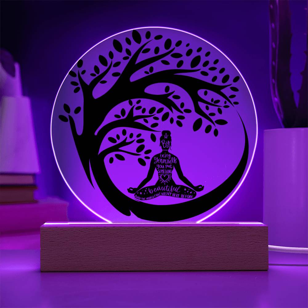 Yoga Girl LED Lighted Plaque