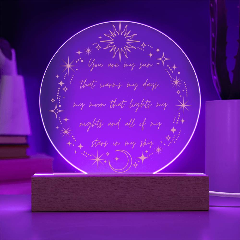 You Are My Sun Moon & Stars LED Lighted Plaque