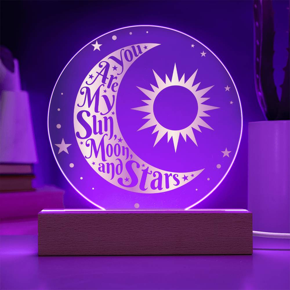 You Are My Sun Moon & Stars LED Lighted Plaque