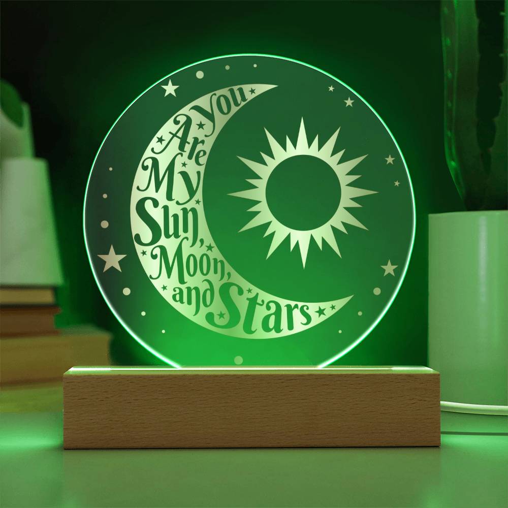 You Are My Sun Moon & Stars LED Lighted Plaque