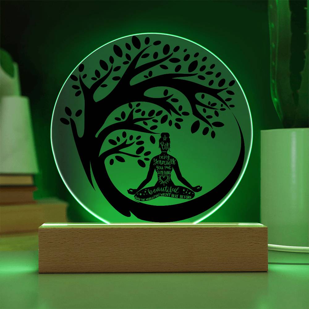 Yoga Girl LED Lighted Plaque