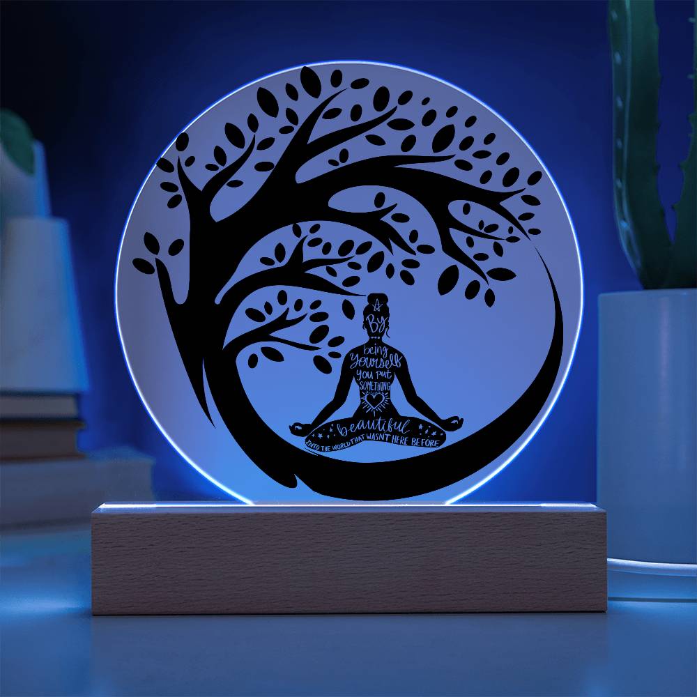 Yoga Girl LED Lighted Plaque