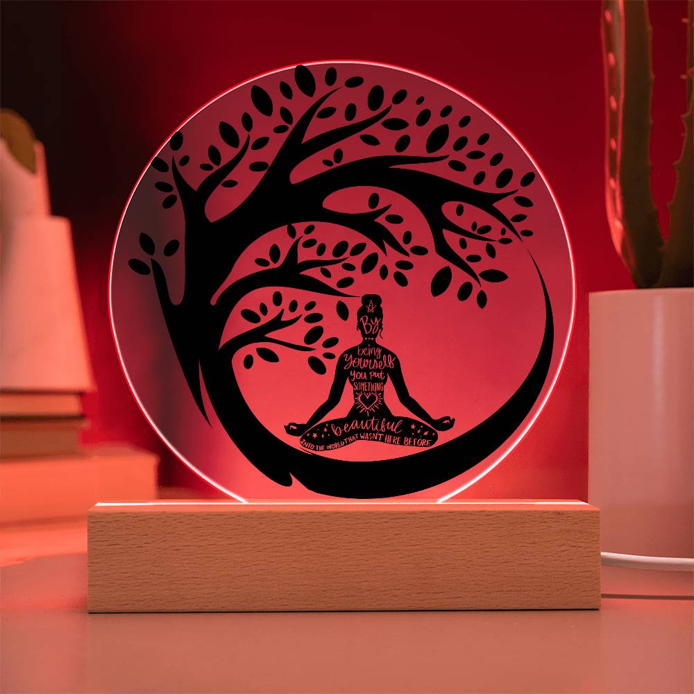 Yoga Girl LED Lighted Plaque