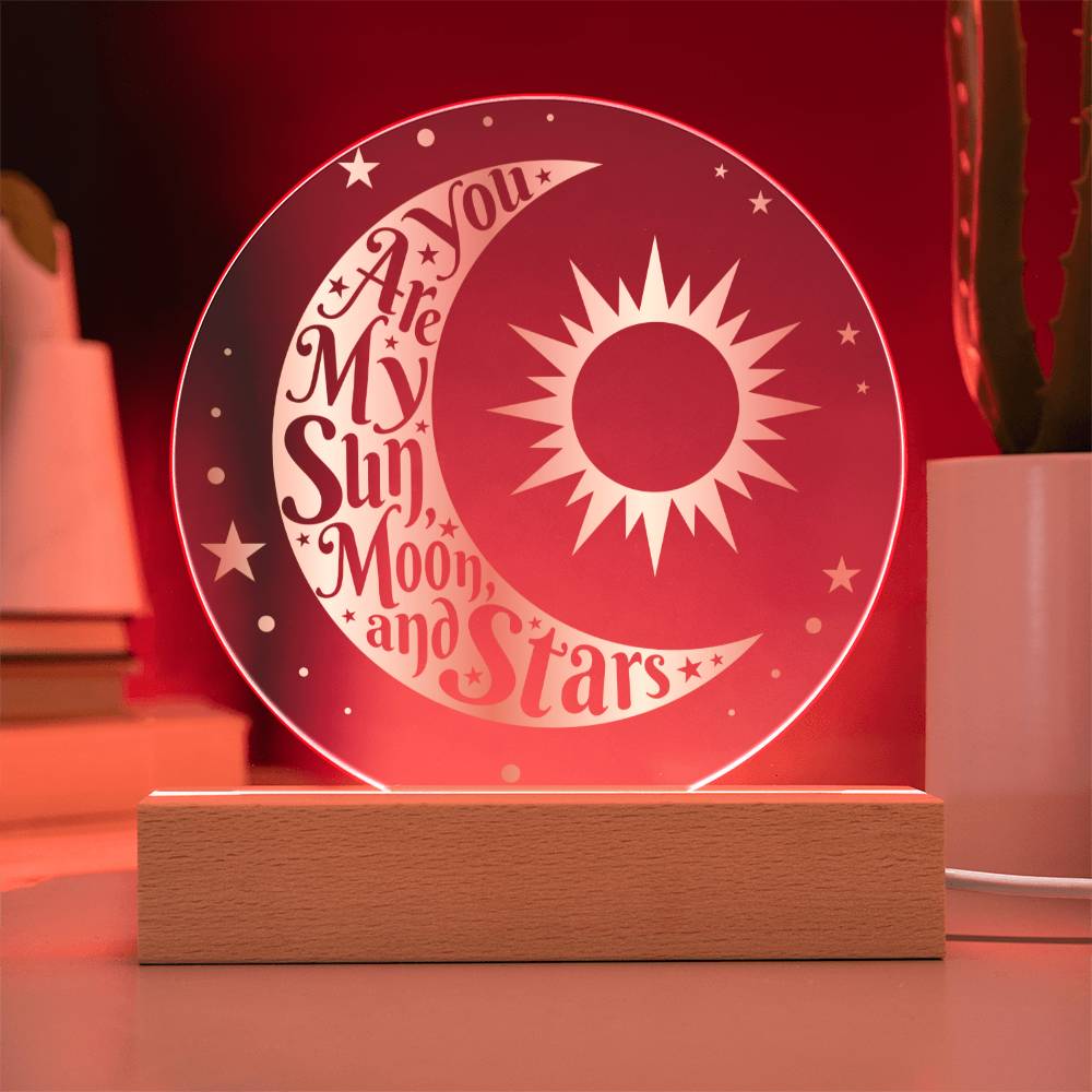 You Are My Sun Moon & Stars LED Lighted Plaque