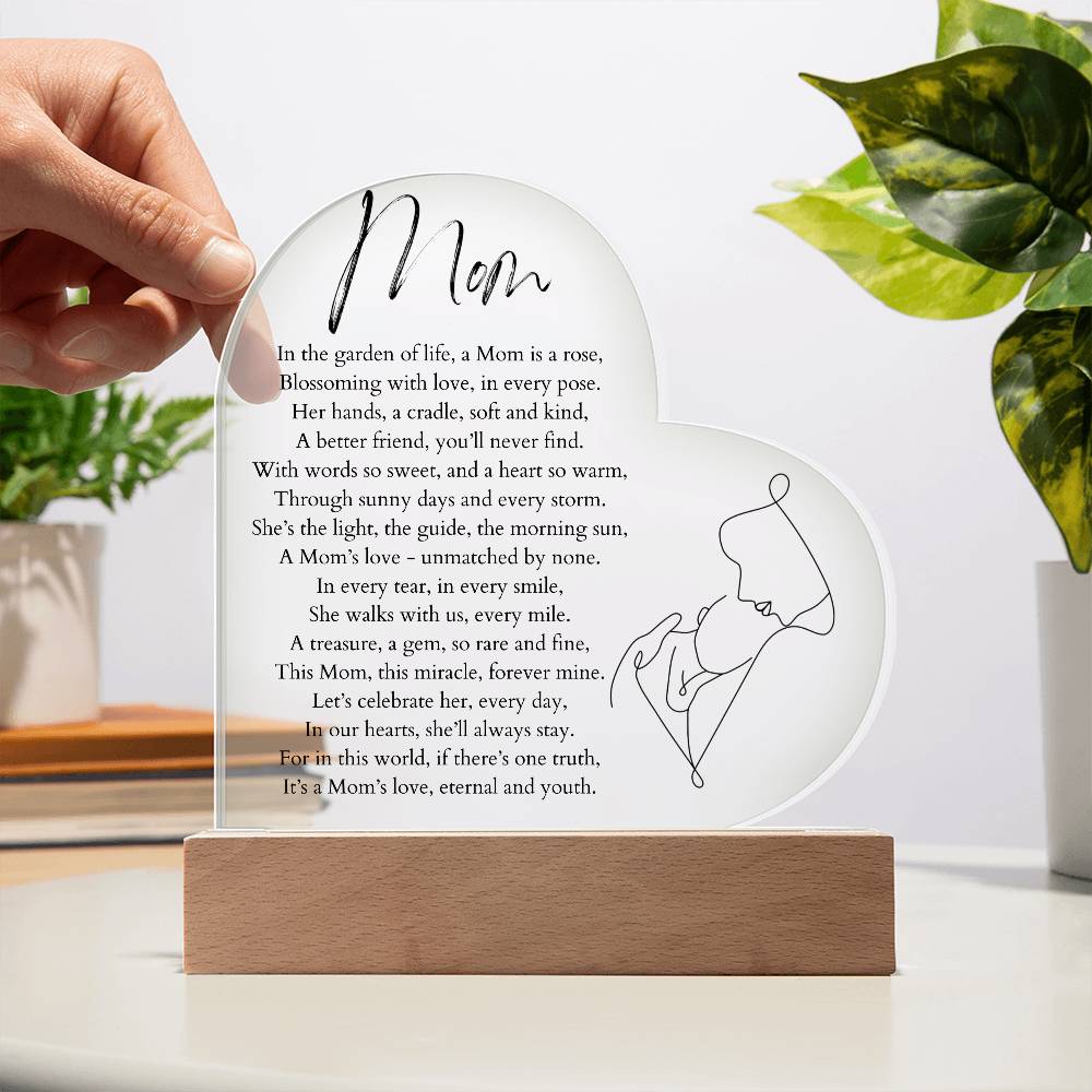 Mom Poem Heart Acrylic Plaque