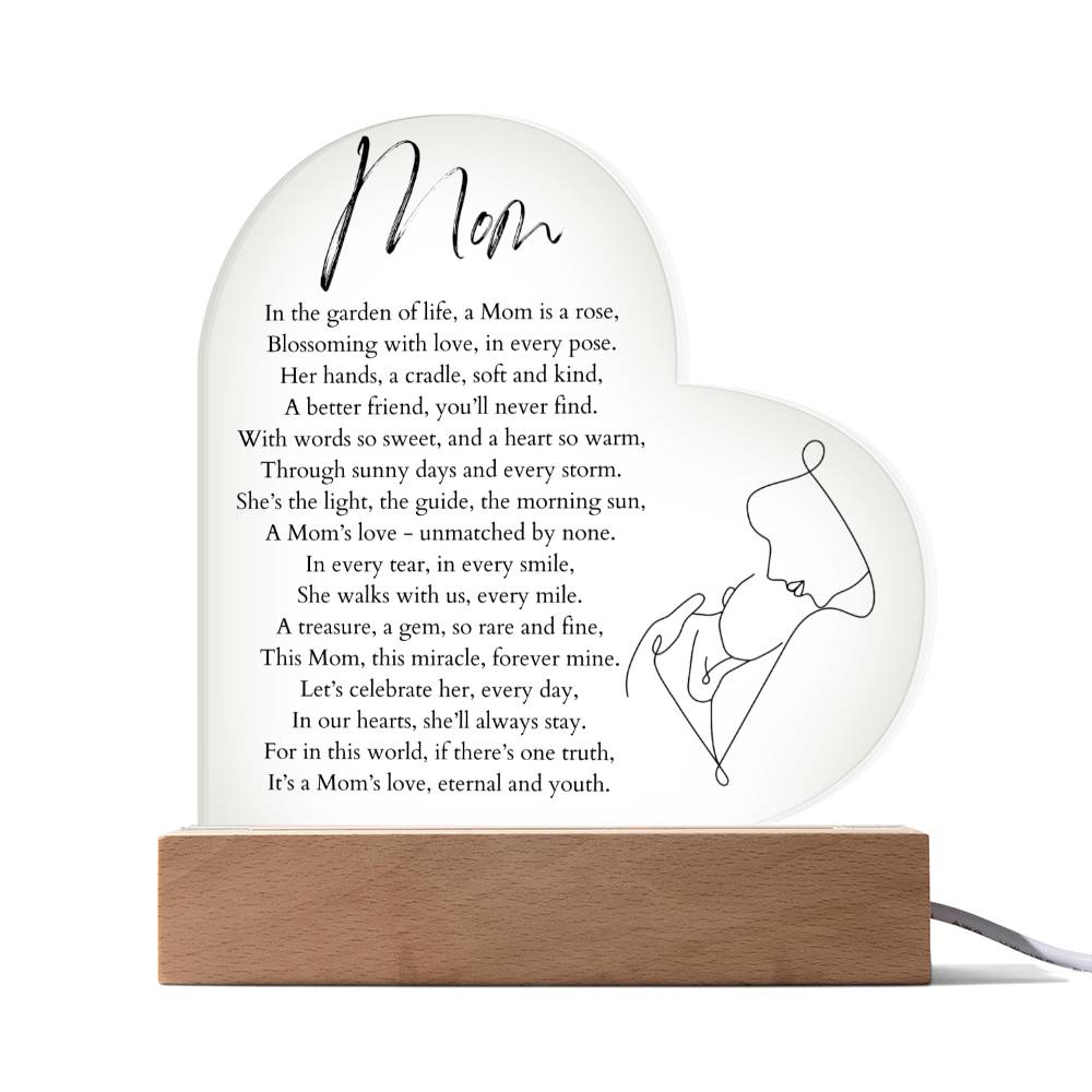 Mom Poem Heart Acrylic Plaque