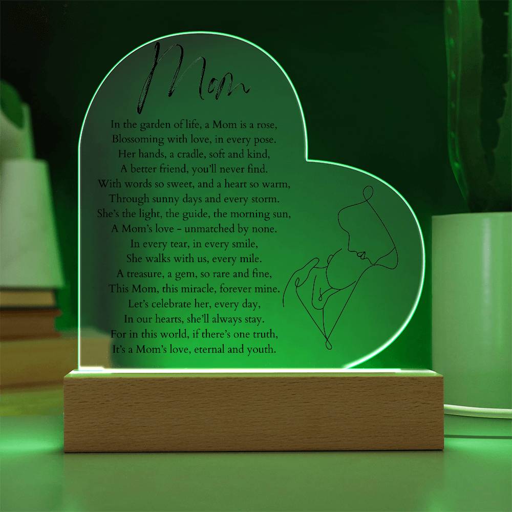 Mom Poem Heart Acrylic Plaque