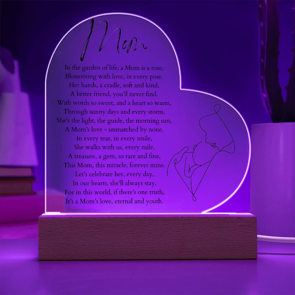 Mom Poem Heart Acrylic Plaque