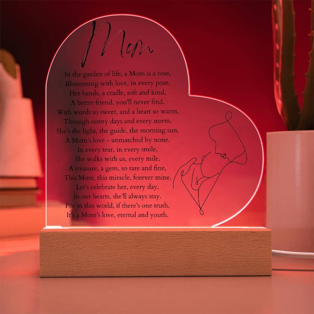 Mom Poem Heart Acrylic Plaque