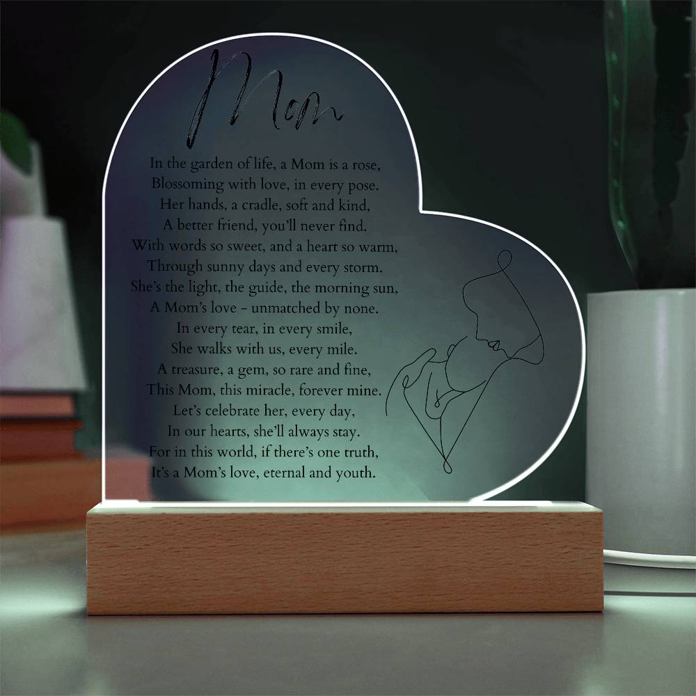 Mom Poem Heart Acrylic Plaque
