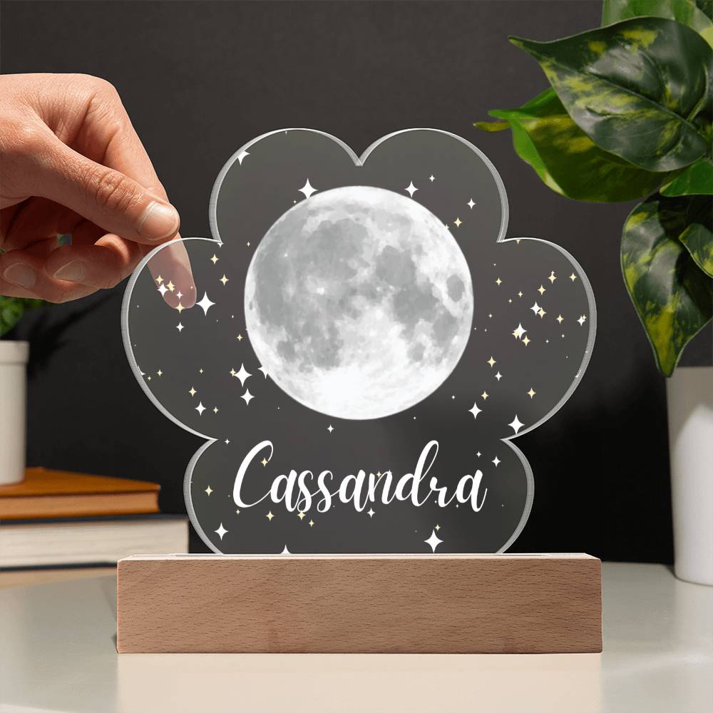 Moon & Stars LED Lighted Name Cload Plaque