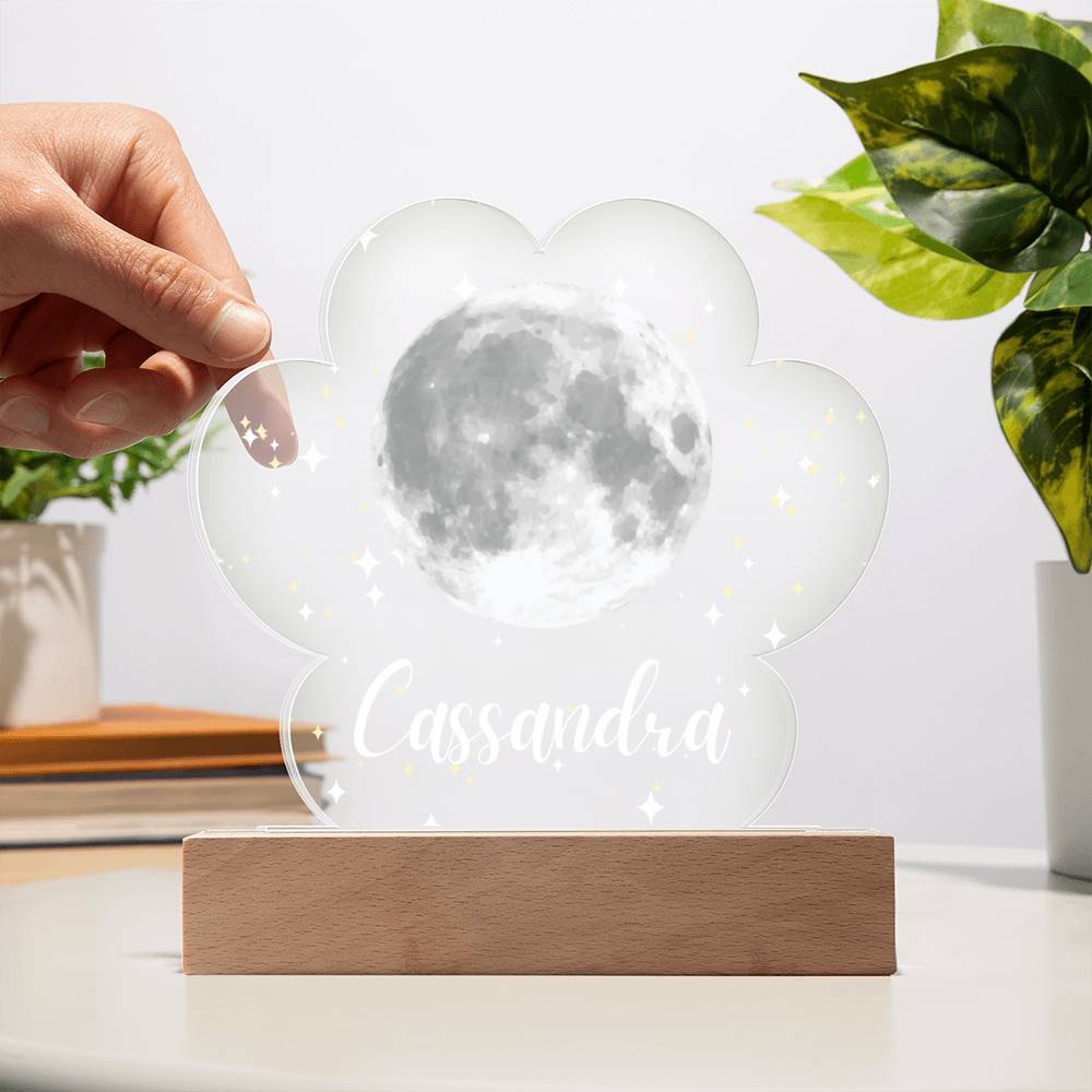 Moon & Stars LED Lighted Name Cload Plaque