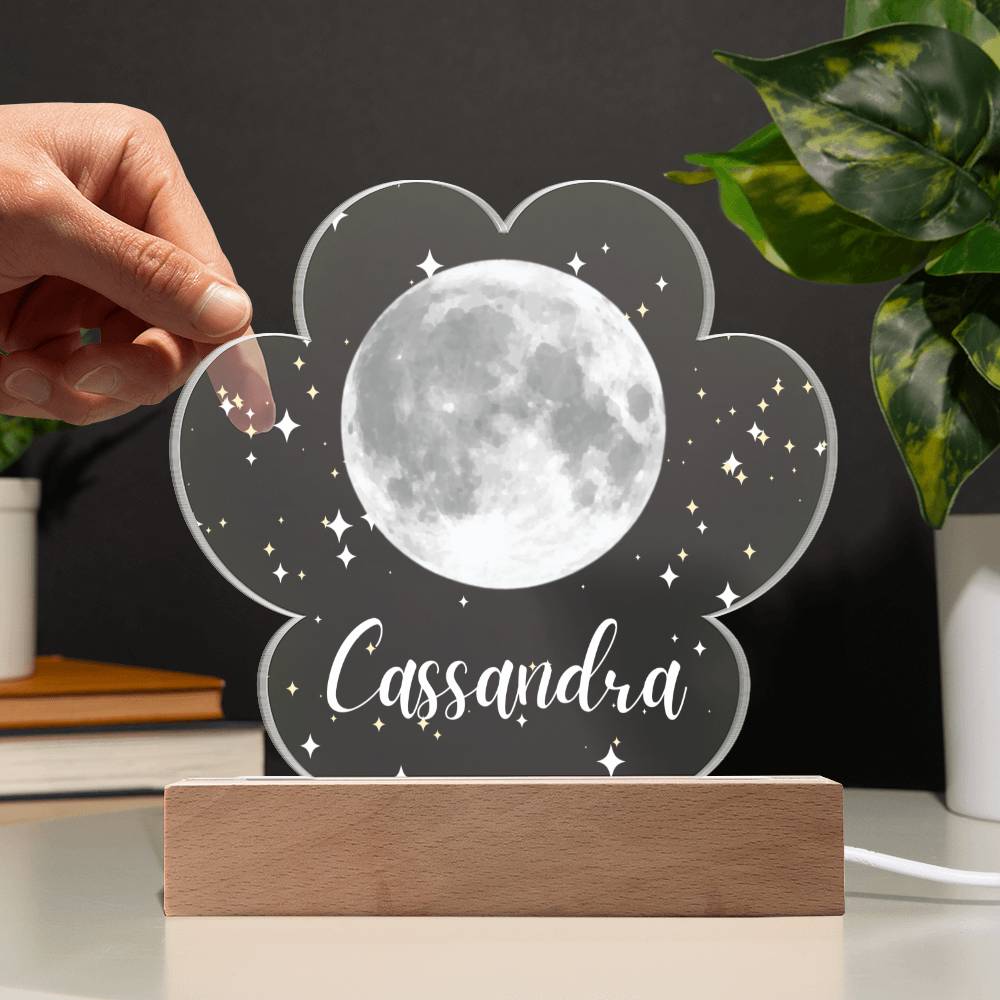 Moon & Stars LED Lighted Name Cload Plaque