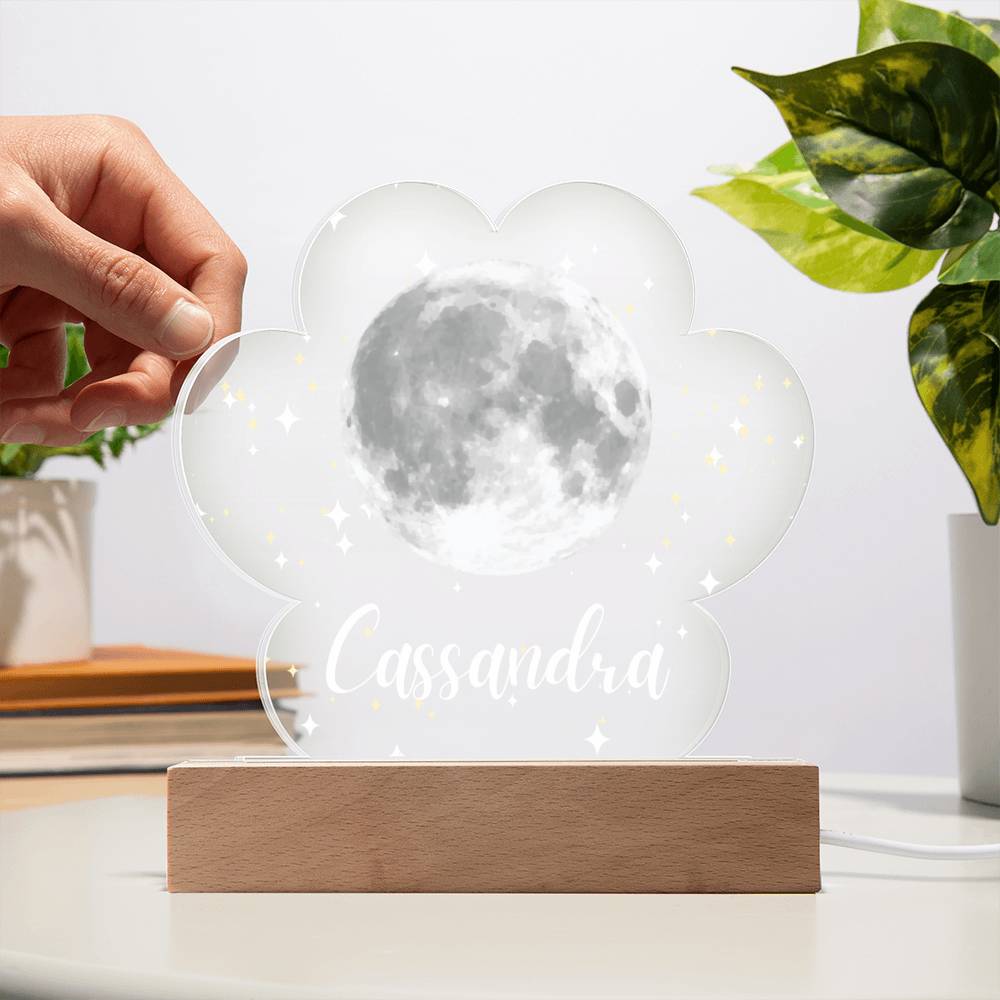Moon & Stars LED Lighted Name Cload Plaque