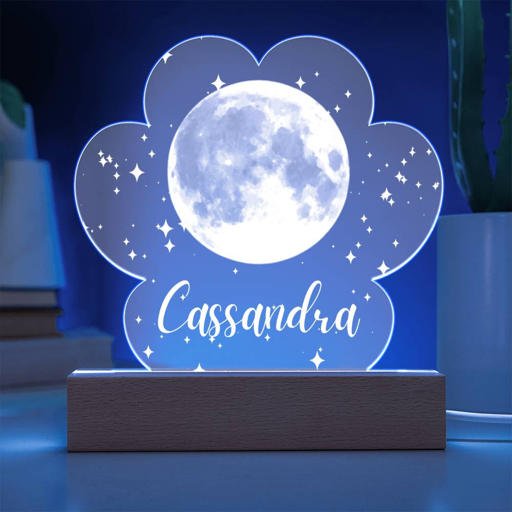 Moon & Stars LED Lighted Name Cload Plaque