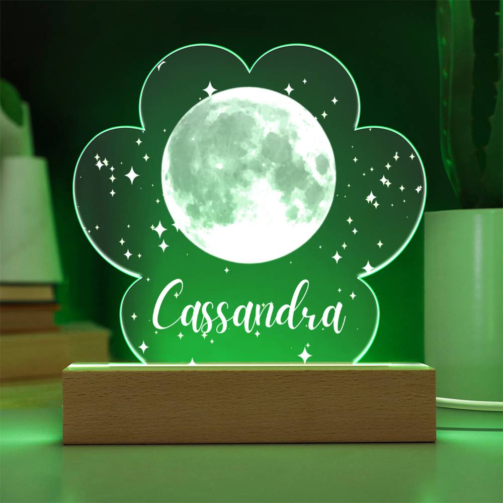 Moon & Stars LED Lighted Name Cload Plaque