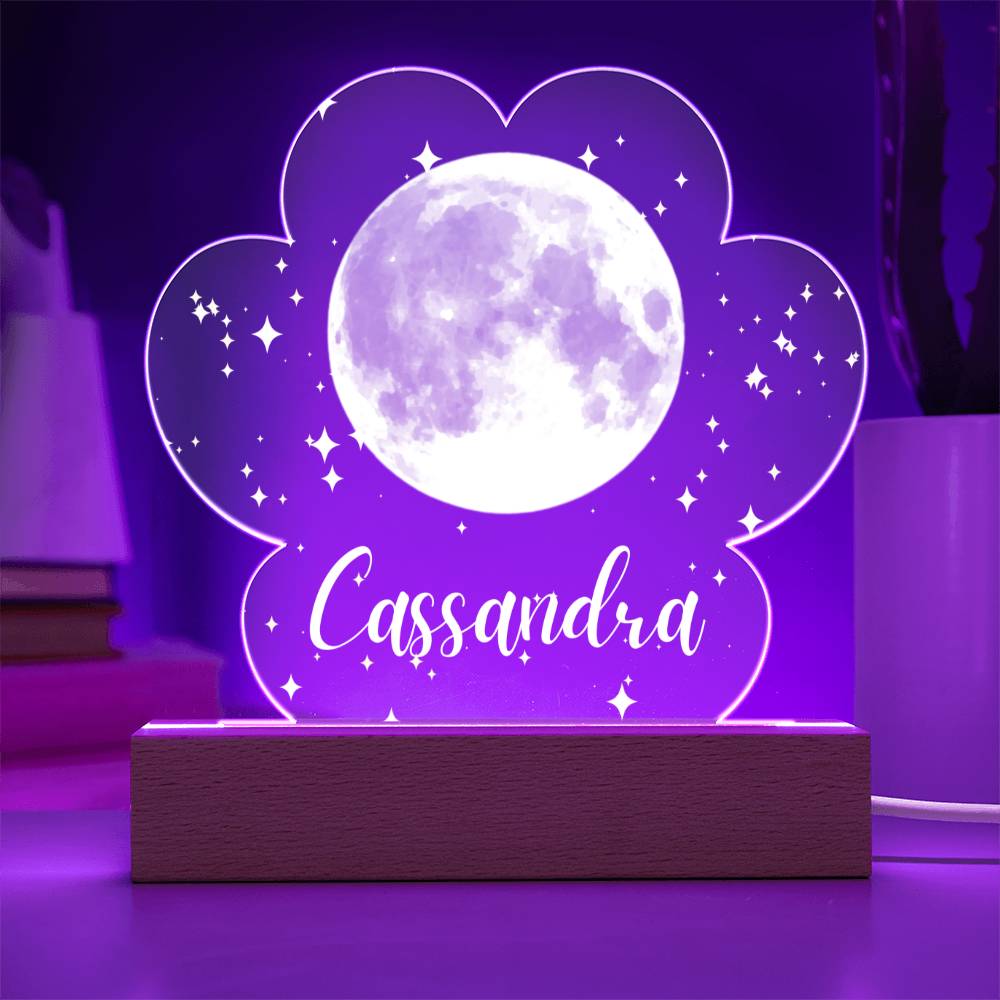 Moon & Stars LED Lighted Name Cload Plaque