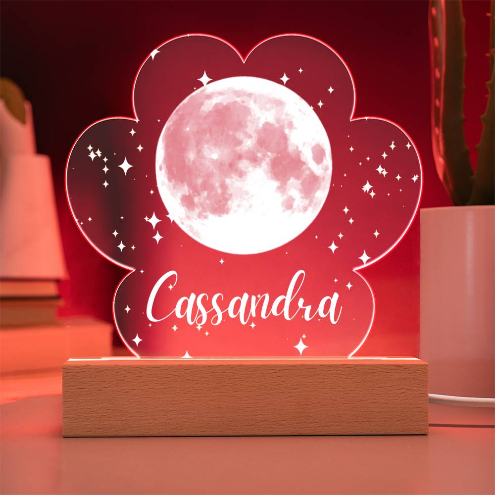 Moon & Stars LED Lighted Name Cload Plaque