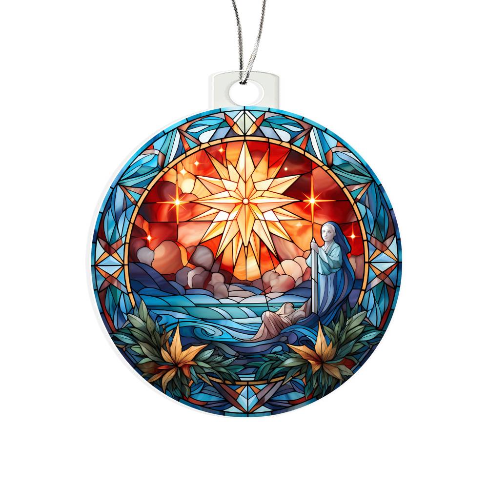 Stained Glass Christmas Star Ornament