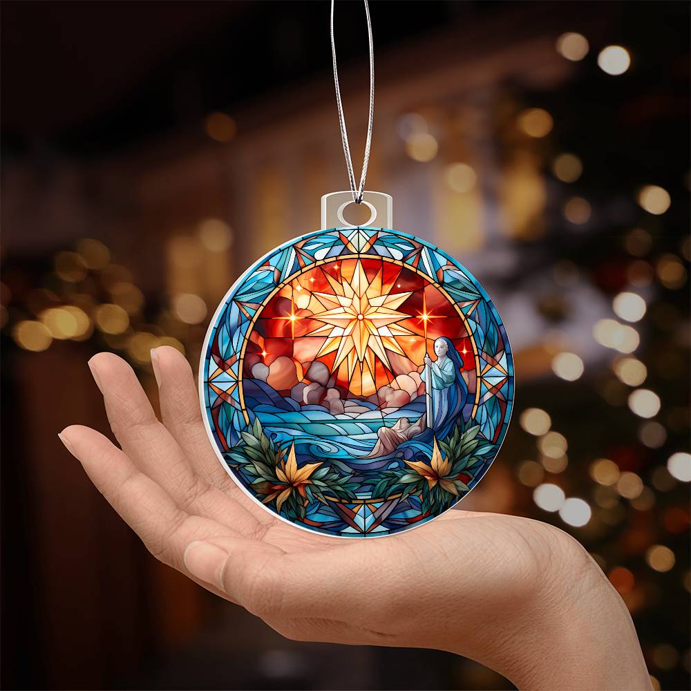 Stained Glass Christmas Star Ornament
