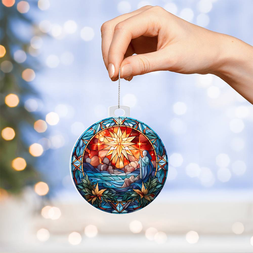 Stained Glass Christmas Star Ornament