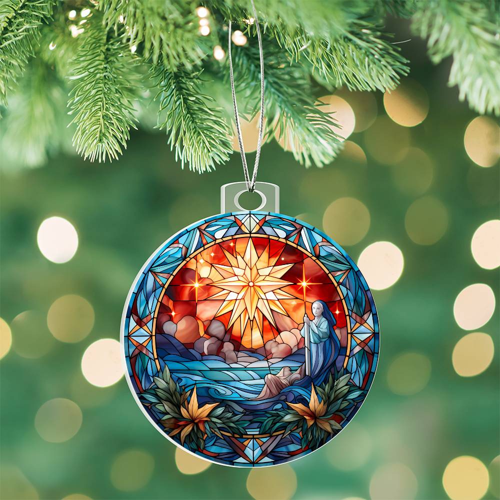 Stained Glass Christmas Star Ornament
