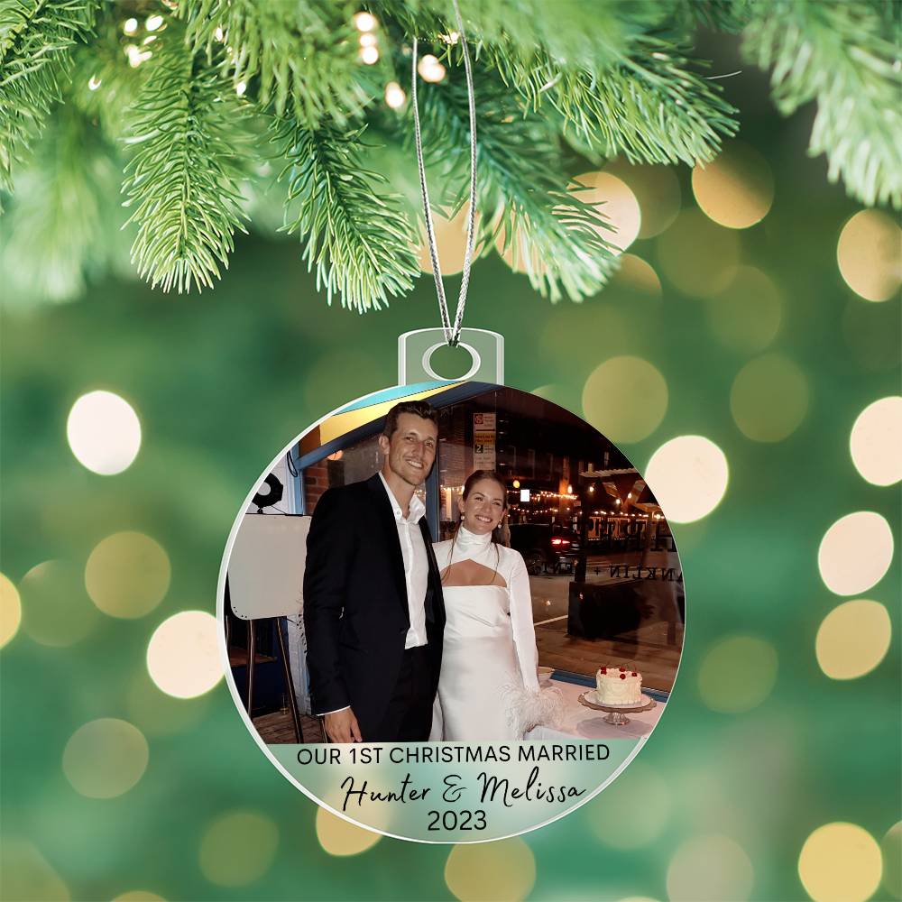 Personalized First Christmas Married 2023 Ornament