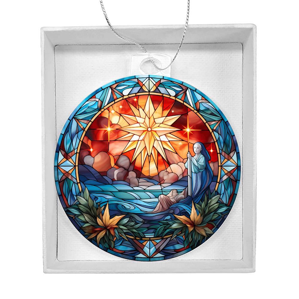 Stained Glass Christmas Star Ornament