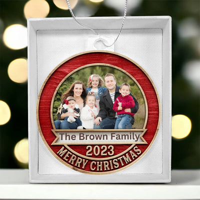 Personalized Family Photo 2023 Merry Christmas Ornament