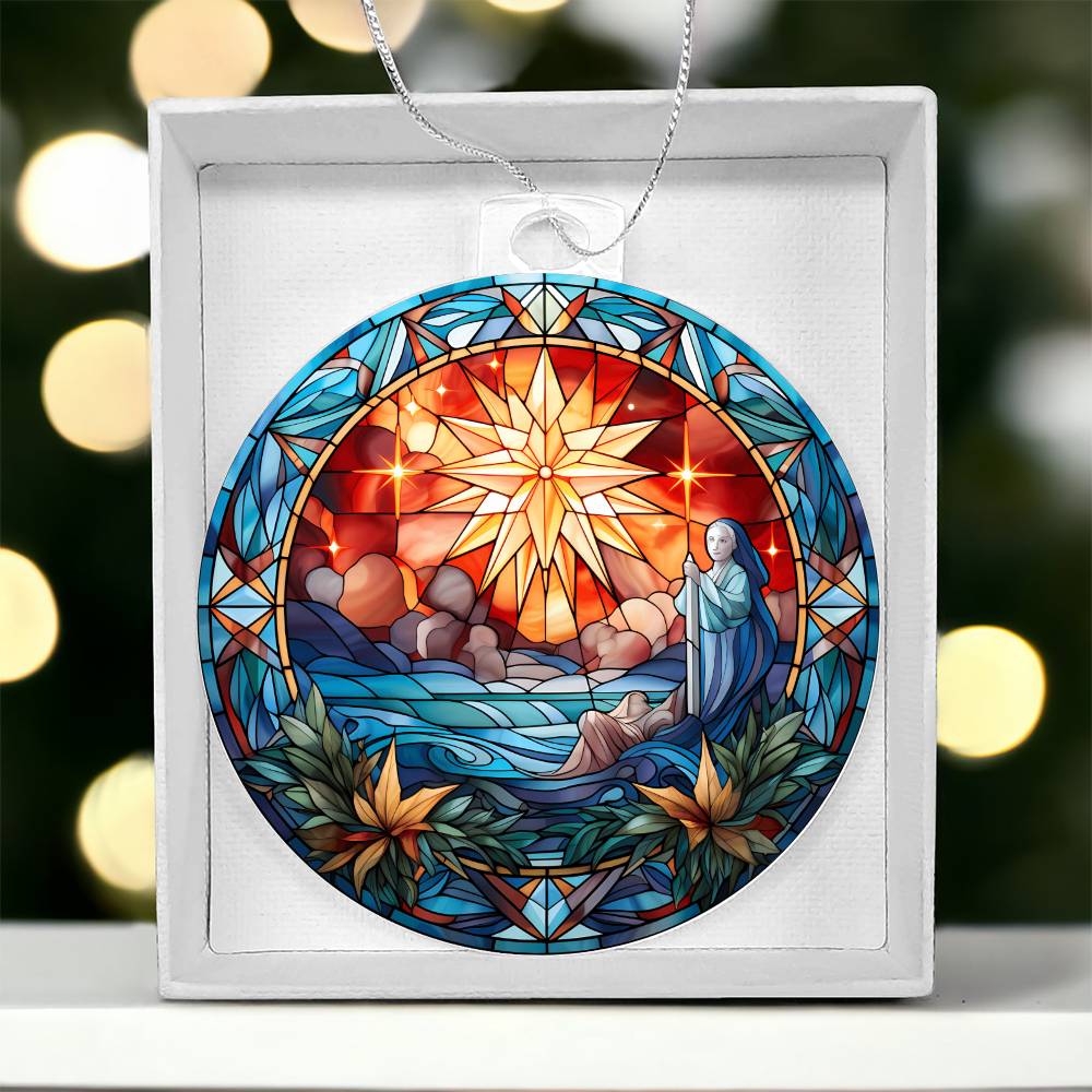 Stained Glass Christmas Star Ornament