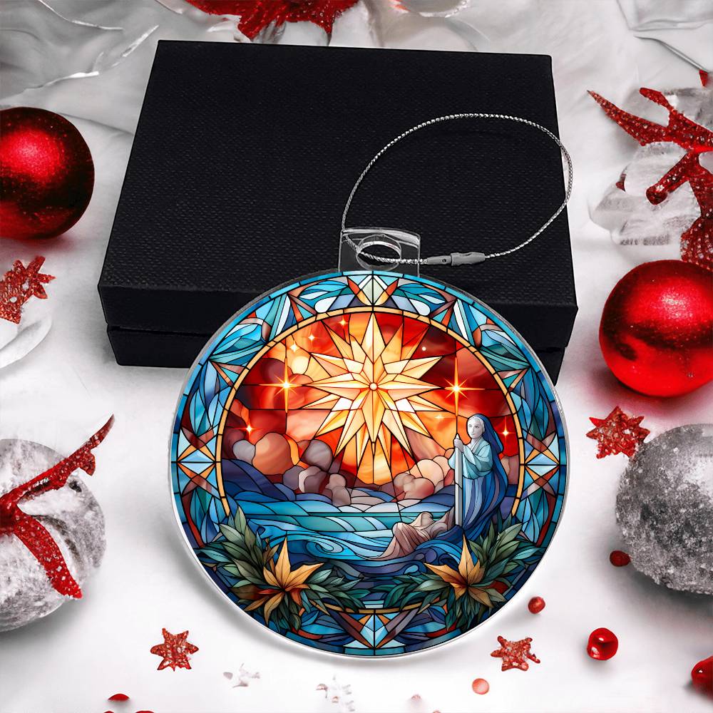 Stained Glass Christmas Star Ornament