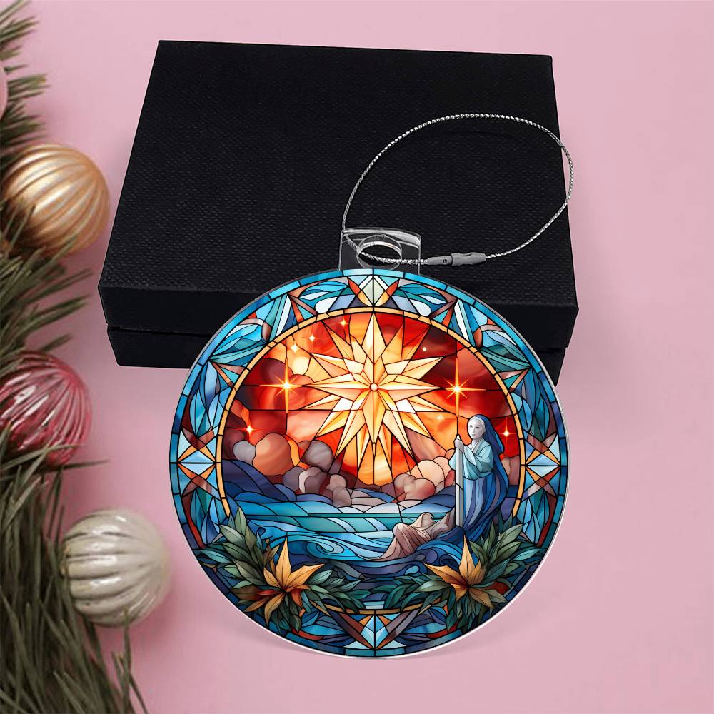 Stained Glass Christmas Star Ornament